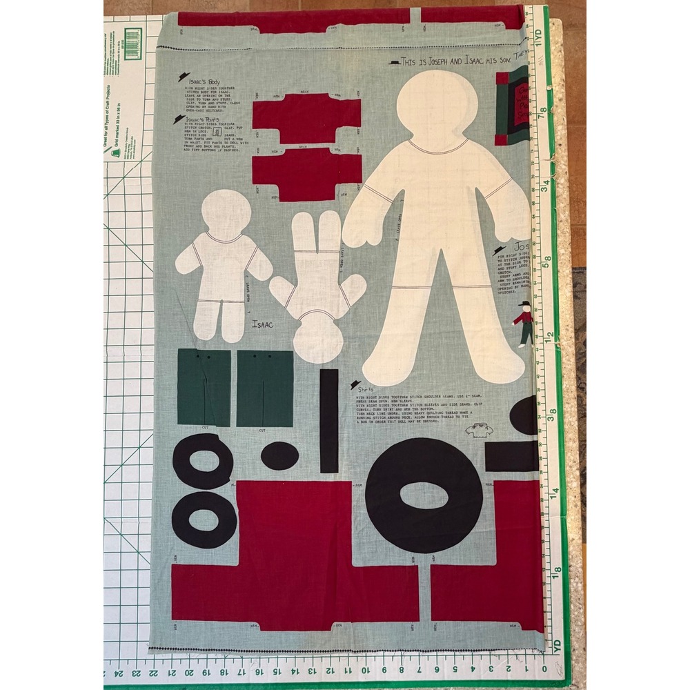 Joseph and Isaac Doll Panels Vintage Joan Kessler Concord Fabrics 2 Uncut Cotton